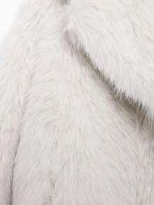 Seelio 秋冬新款女士夹克 欧美风法式设计仿皮草效果外套 - 米色 - 查看 11