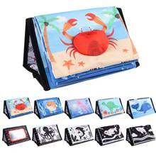 1 pièce Miroir bébé Jouets pour nourrissons 0-6 mois, développement cérébral avec livre en tissu froissé, jouets bébé haute contraste 6-18 mois garçons filles activité sensorielle tummy time