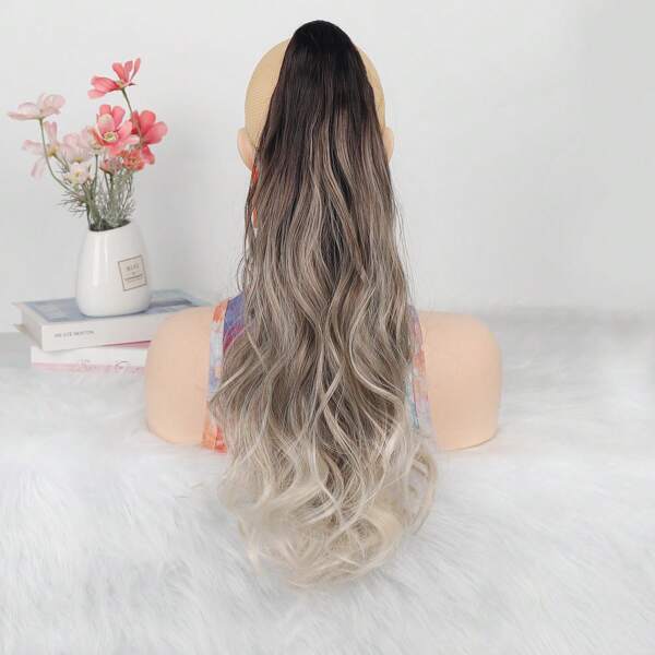 Claw Clip Ponytail Extensions 18 Inch Wavy Claw Clip On Ponytail Hair Extensions For Women Natural Looking Synthetic Pony Tails Hairpieces Daily Party