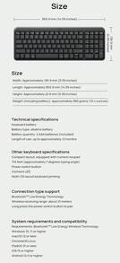 Logitech K251 Minimalist Wireless Bluetooth Keyboard, Silent Keys, Ultra-Comfortable, Multi-Device Instant Connection (No Receiver Required), Lightweight & Portable, Universal Design, Companion For Laptop, Tablet, Black - Black - View 6