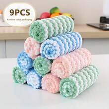 9pc Microfiber Cleaning Cloth, Kitchen Towels For Dish Drying Washing, Absorbent Streak Free Lint Free Rags For Cleaning, Reusable And Washable Towels, Cleaning Rags No Odor, Car Wipe - Mixed Color 9 Pack - View 2