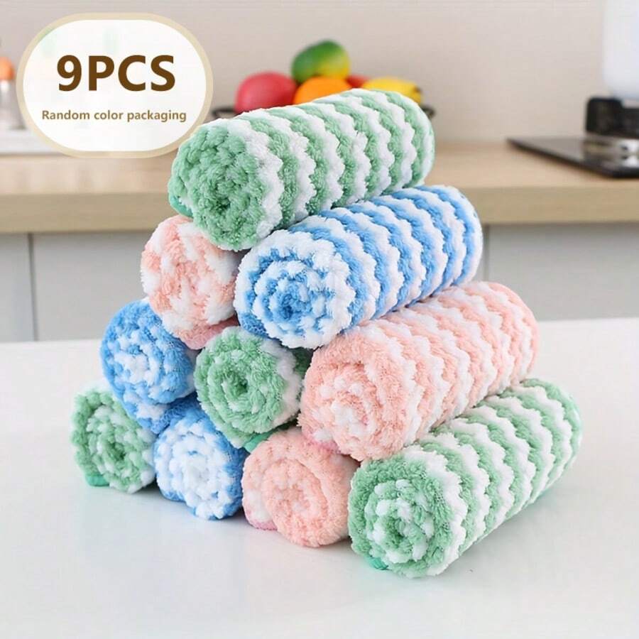 9pc Microfiber Cleaning Cloth, Kitchen Towels For Dish Drying Washing, Absorbent Streak Free Lint Free Rags For Cleaning, Reusable And Washable Towels, Cleaning Rags No Odor, Car Wipe
