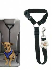 1pc Dog Safety Leash, For Vehicle Safety, Pet Car Tether, Vehicle Dog Safety Belt, Dog Safety Strap, Dog Safety Harness Clip, Dog Car Safety Belt