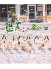 1 件装装饰胶带复古街景树木云彩少女 PET 胶带贴纸 6.0 厘米 * 2 米非常适合子弹日记用品、艺术、剪贴簿、DIY 工艺品、规划师 6design 供选择、学校用品、返校 - 彩色 - 查看 5