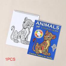Livros de Colorir Hardcover com Padrões de Animais Mandala em Espiral e Desenhos Relaxantes para Colorir para Adultos 20 Folhas, Volta às Aulas, Materiais Escolares