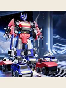 Hasbro Magnetic Transforming Toy Car & Robot Modeled For Kids – Light-Up DIY Car Building Mecha, STEM Educational Birthday & Holiday Gift For Boys