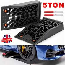 2PCS Heavy Duty Black Low Vehicle Service Car Van Ramps 2.5T+2.5T 5T Capacity - Default - View 2