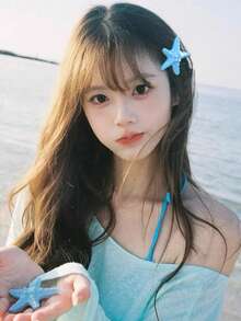 4个/1个 5.5厘米/2.17英寸 粉色、白色、蓝色、黄色可爱海星发夹，时尚百搭高端优雅简约纯色侧夹，刘海夹，适合日常出行、休闲、派对、通勤、海滩、度假，可用于固定头发、马尾辫、发髻、洗脸、化妆、搭配服装，发饰，爪夹，发夹，发卡，发爪，上学用品，大学用品，粉色发夹，发饰，情人节配饰，头部配饰，发夹 - 彩色 - 查看 2