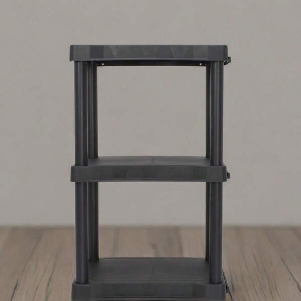 Black Plastic 3-Tier 32" H X 20.07" W X 12" D, 150lb Total Capacity