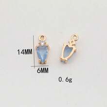 1pc/2pcs/4pcs Cute Macaron Color Heart Shaped Copper Alloy Zirconia Crystal Water Drop Pendant For DIY Jewelry Making, Bracelet, Earrings, Necklace Accessories