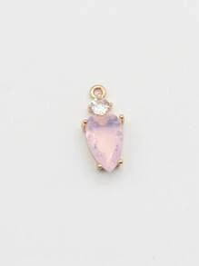 1pc/2pcs/4pcs Cute Macaron Color Heart Shaped Copper Alloy Zirconia Crystal Water Drop Pendant For DIY Jewelry Making, Bracelet, Earrings, Necklace Accessories