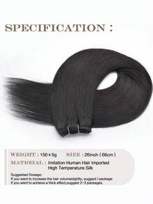 合成直发马尾接发,钩针编织合成Yaki直发全头接发 - 彩色 - 查看 6