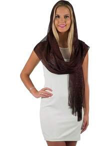 Metallic Glitter Shawl Wrap For Evening Dresses And Weddings - Brown - View 7