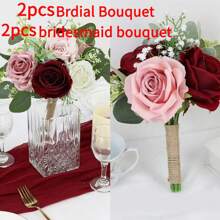 Artificial Flower Bouquet For Bride, Wedding Ceremony, Anniversary Celebration, Centerpiece, Table Decor, Bridesmaid
