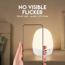 1 pezzo Luce notturna a forma di guscio d'uovo con LED, lunga durata della batteria, luce a battito per protezione degli occhi, adatta per l'allattamento notturno del bambino, lampada da tavolo, lampada da comodino per camera da letto