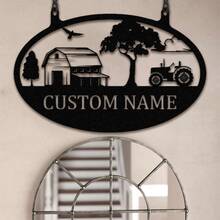 1 PC Personalized Metal Farm Sign, Custom Every Farm Sign, Large Farm Sign, Farmville Metal Sign, Farm Gate Sign - Black - View 5