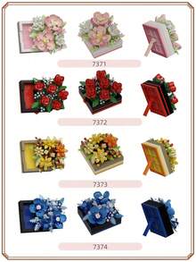 687 piezas Bloques de construcción de ramos de flores con soporte y caja sorpresa - Perfecto para decoración del hogar de adultos de 14 años en adelante, Día de San Valentín, regalos de cumpleaños, regalos para amantes, amigos, familia, regalos festivos, regalos del Día del Padre, regalos del Día de la Madre, regalos de boda, decoraciones de boda, regalos de graduación