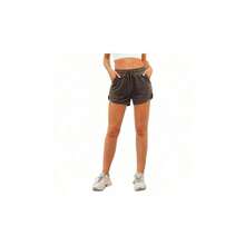 Womens Athletic Shorts Running Dolphin Shorts With Pockets And Drawstring,Fabric Type-Material:60%Polyester,35%Rayon,5%Spandex,Care Instructions-Machine Wash - 2g-deep Coffee - 查看 3