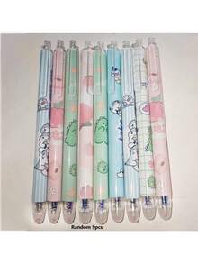 3/6/9pcs Push-Button Erasable Pens, Blue, Magic Pen, Children Stationery, Student Prizes, Writing Pens, Ballpoint Pens (Pattern Random) - Blue - View 15