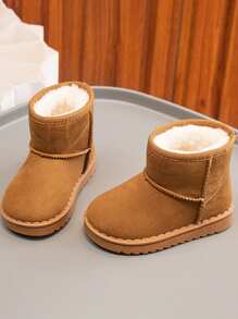 1双儿童冬季软底轻便舒适保暖PU防水室内/室外休闲运动低帮儿童雪地靴