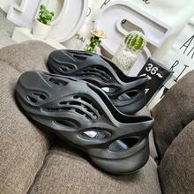 Foam Runners Shoes For Men Women, Soft Cloud Slides Slippers Non-Slip Walking Sandals, Beach Platform Pillow Sandals Lightweight Slip-On Foam Runners, Outdoor Quick-Drying Sports Slides - 黑色 - 查看 1