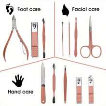 Manicure Set 30 In 1 Nail Clippers Set, Nail Manicure Kit For Women, Toenail Clippers, Pedicure Kit,Pedicure Tools, Suitable For Travel Manicure Tools - Bộ 30 chiếc vàng hồng - Xem 6