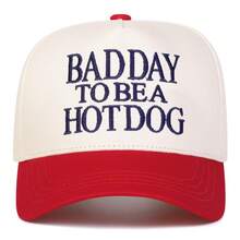 1 件女式“Bad Day To Be A Hotdog”卡车司机帽，个性化刺绣字母棒球帽，街头时尚五片帽，户外防晒休闲帽，适合春秋季旅行度假海滩 - 彩色 - 查看 8