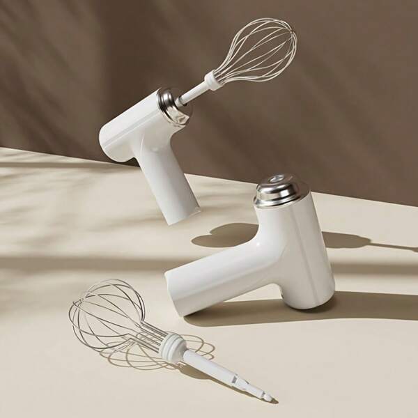 Cordless USB Hand Mixer, 1050 RPM, Stainless Steel Whisk, Lightweight For Baking Cakes, Cookies,