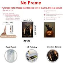 2 pièces Impression murale d'art chat noir pour Halloween, décoration d'horreur, décoration de maison de campagne sombre, impression gothique d'Halloween, impression cœur sorcière, cadeau chat lady Halloween, art mural, affiches, art mural avec cadre pour salon, chambre à coucher, bureau, etc. - Parfait pour les vacances, murales, affiches, cadeaux d'anniversaire, cadeaux de remise des diplômes! Fait de canevas (cadre en option)