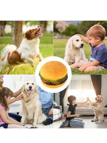 Happy Dog Toys, Squeaking Dog Toys With Sound Emitting Devices, Happy Companion Toys For Small, Medium, And Large Dogs Such As Golden Retrievers, And Creative Pet Dog Toys With 3 Pieceshamburger Packages For Teeth Cleaning, Interactive Training, And Sofa Stop Loss. - Multicolor - View 5