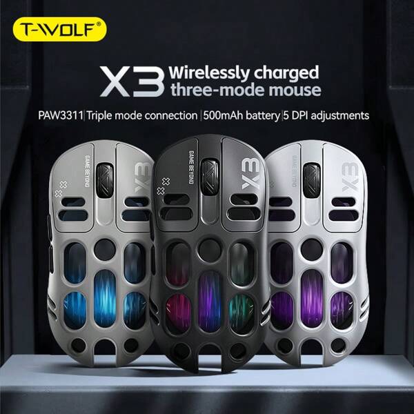 The New Leilang X3 Lightweight Mouse, PAW3311 Three-Mode Bluetooth Radio Gaming Mouse, Notebook Mouse, 12,000 DPI