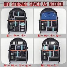 NEWHEY Mochila para cámara, bolso para cámara para DSLR/SLR/Mirrorless, para portátil de 14/15.6 pulgadas, mochila para fotógrafos con anti-robo, con cubierta para la lluvia y soporte para trípode - Multicolor - Ver 3