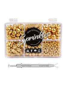 Hỗn hợp trang trí bánh rắc sang trọng 6 ô 6 ngăn tiệc cưới sinh nhật bánh cupcake tráng miệng ngày lễ tình nhân - Nhiều màu - Xem 16