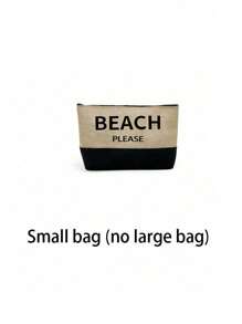 Set de 3 piezas que incluye: bolso de tela de lino con bloques de color, bolso cosmético y bolso cuadrado, serie "Playa", con gran capacidad. La correa para el hombro se puede quitar según la preferencia personal. Incluye un bolso de almacenamiento de cosméticos y un pequeño bolso cuadrado con cremallera que se puede usar como neceser, monedero o estuche de lápices.