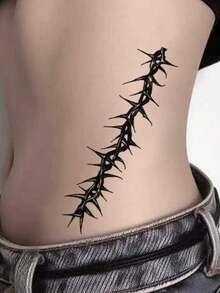 4pcs Dark Style Thorn Butterfly Temporary Tattoo Stickers, Waterproof Body Wrist Tattoos