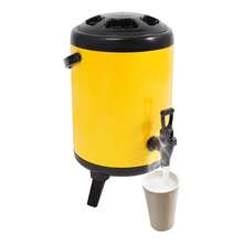 CNCEST 8L/2.11 Gallon Stainless Steel Insulated Beverage Dispenser - Thermal Server For Hot & Cold Drinks With Spigot - Perfect For Tea, Coffee, Juice, And Catering Events (Yellow) - Yellow - View 5