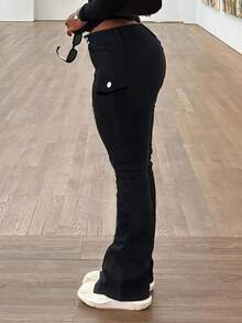 Street Fashion Women Slim Hip Sexy Jeans And Trousers, Suitable For Fashion Lovers, Elegant Wardrobe, Perfect For Going Out And Leisure Days. - 黑色 - 查看 4