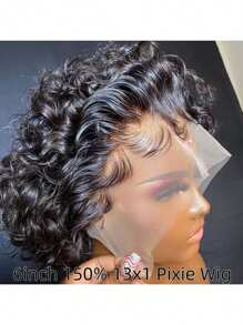 WALSDI 13x4 HD Water Wave HD Lace Front Wigs 30 32 34 36 Inch Long Ear To Ear Human Hair Pre Plucked With Baby Hair 180 Density Glueless Transparent HD Lace Frontal Blended Human Hair With Fiber Wigs For Women Natural Black Color Glueless Human Hair Wig Side Middle Free Parting Wig Wet And Wavy Deep Curly Wigs 10-14inch Bob Wig