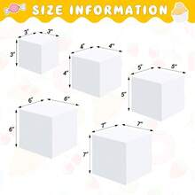 Geetery Set Of 5 Display Buffet Risers Acrylic Cube With Hollow Bottoms Acrylic Boxes For Display Dessert Table Stands For Catering Collectibles Jewelry Decor White3 4 5 6 7 Inch - White - View 2
