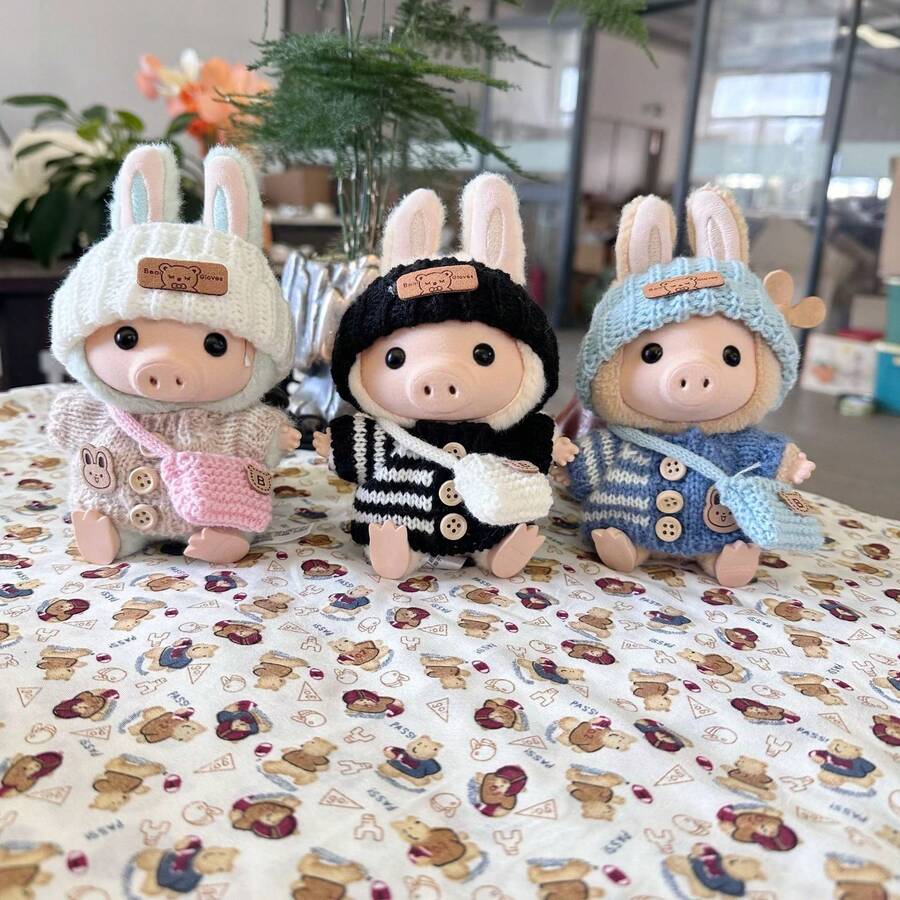 1pc Blind Box 17cm Clothing Set Include Sweater, Hat, Backpack For DIY, 15cm Sitting Party Doll Clothes - Multicolor - View 1