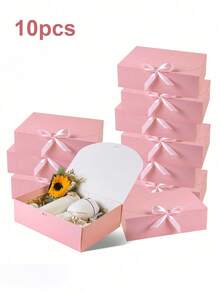 10 piezas Caja de regalo de papel con cinta de satén (10.6x7.8x3.15 pulgadas) - Boda, Cumpleaños | Empaque de regalo multicolor para propuestas, aniversario - Multicolor - Ver 13
