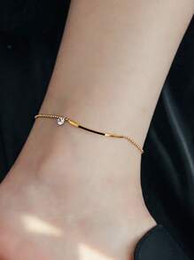 1 pieza Cadena para el pie de mujer con estilo de playa brillante y sexy, apta para vacaciones y viajes