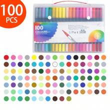 120/100/80/60/48/36/24/12pcs Double-Ended Marker Pen Set,Mark Pen Washable Soft-Tipped Pen Set Of Brushes, Multiple Set Models Available For Selection,Drawing Not Soak Paper, Art Collection, Pen To Graffiti Art Of Diy Pens, Colorful Painting Watercolor Art Mark Pen Sets, Waterproof High-Capacity Color Pen, Exquisite Gift To The Student, The Perfect Gifts Of Gifts, Marker Pen,Back To School,School Supplies