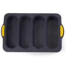 Baking Mold Restaurant Bread  Mould Grade Baguette Bake Tray Silicone Anti-Scalding Non-Stick Oven Tool Kitchen Accessories - 黑色 - 查看 1