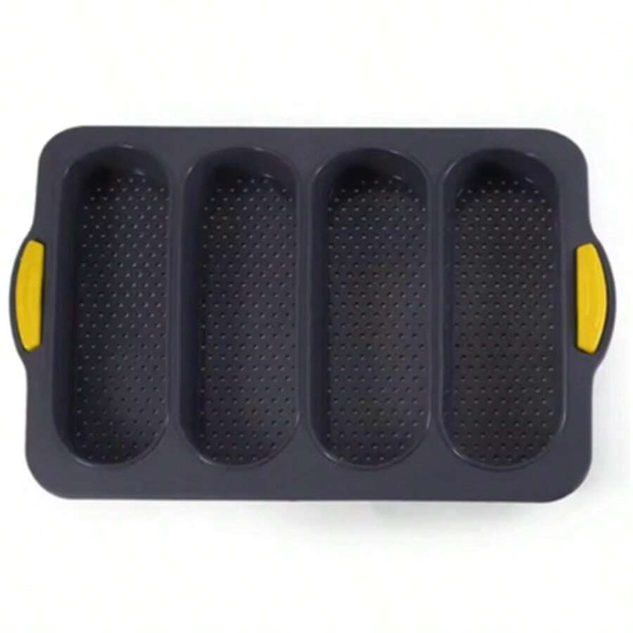 Baking Mold Restaurant Bread  Mould Grade Baguette Bake Tray Silicone Anti-Scalding Non-Stick Oven Tool Kitchen Accessories - 黑色 - 查看 1