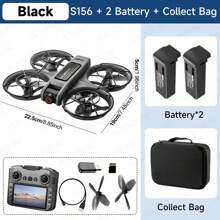 AXNEN Novo Drone RC S156 de 2025 720P HD Profissional 360° Com Duas Câmeras 5G WIFI Motores Sem Escovas Desvio de Obstáculos Quadricóptero Dobrável, Brinquedo de Aeronave de Controle Remoto, Presentes