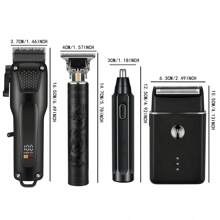 4pcs Men's Hair Clipper Set - Professional USB Rechargeable Grooming Kit With Nose Trimmer, Electric Shaver, Detail Trimmer, Ideal Father's Day Gift, All Support USB Charging, Equipped With Limit Combs, Valentine's Day Gift