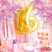 2 Peças Balões de Estrela Rosa de 22 Polegadas, 1 Peça Balão de Explosão de Estrela de 14 Pontos, Balão de Estrela Rosa de Folha, Balão de Mylar Grande em Formato de Fogo de Artifício para Decoração de Aniversário, Casamento, Natal e Feriado