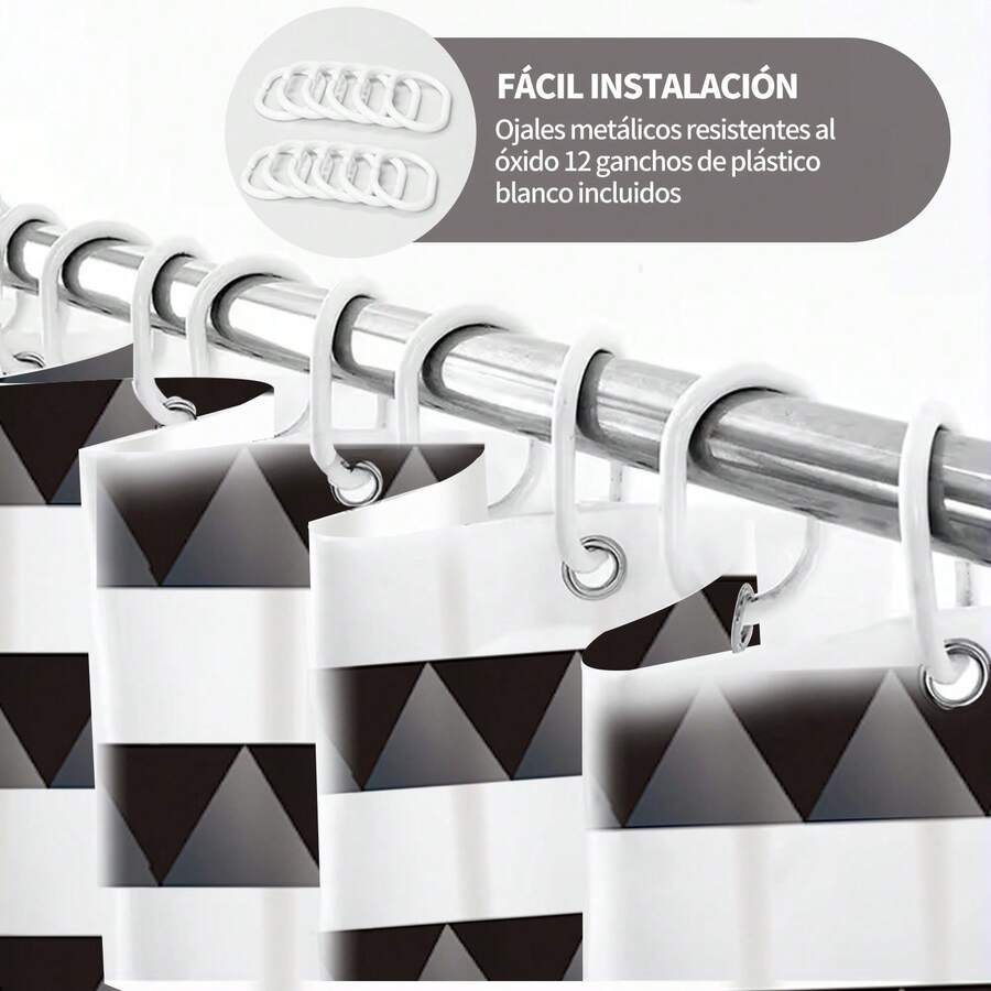 Cortina de ducha de multicolor para decoración de baño en el hogar.Bonita cortina de ducha con estampado geométrico. Muchas opciones para elegir. - Multicolor - Ver 1