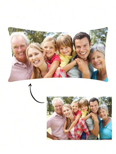 1pc Customized Couple Photo Printed Pillow Case, Personalized Single-Sided Printed Pillow Cover As Gift For Mother's Day, Father's Day, Thanksgiving, Teachers' Day